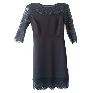 Express black crochet lace sheath dress size 0